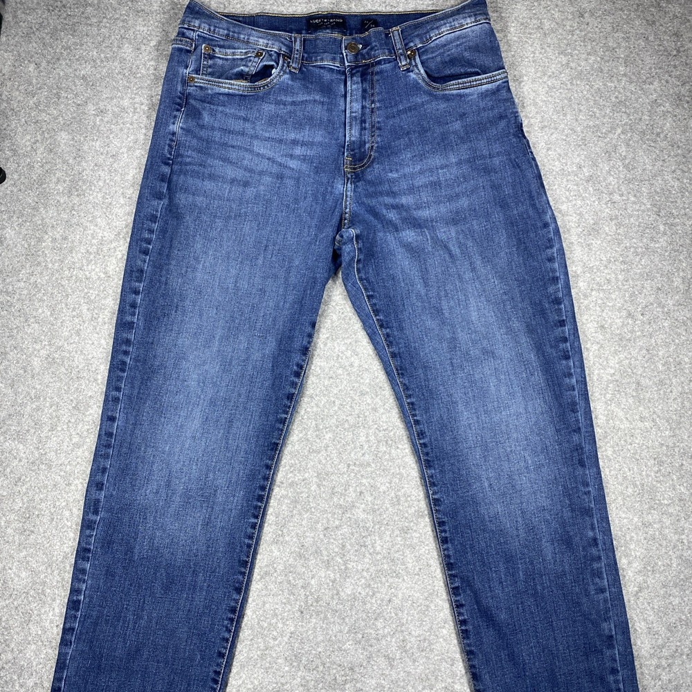 Lucky Brand Mens 412 Athletic Slim Straight Leg Jeans 34x34 Blue Medium Wash